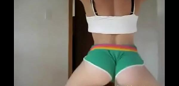  Huge white butt in green shorts